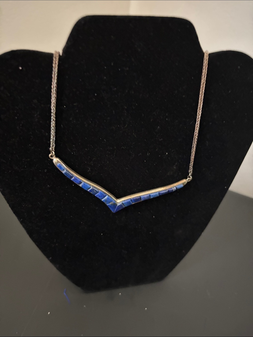 Jay King Blue Chevron Inlay Necklace